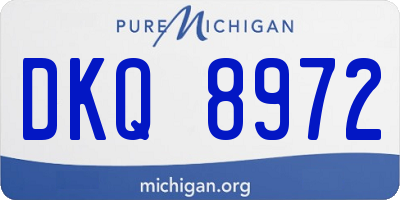 MI license plate DKQ8972
