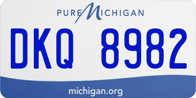 MI license plate DKQ8982