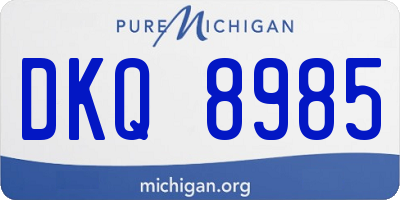 MI license plate DKQ8985