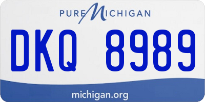 MI license plate DKQ8989