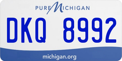 MI license plate DKQ8992