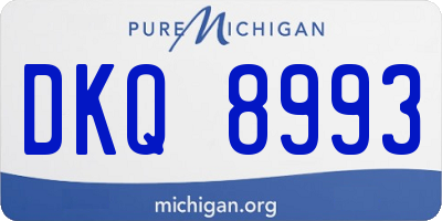 MI license plate DKQ8993