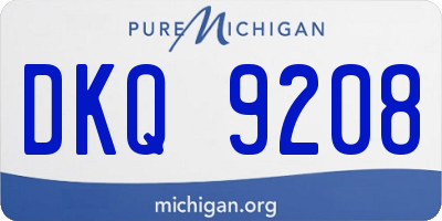 MI license plate DKQ9208