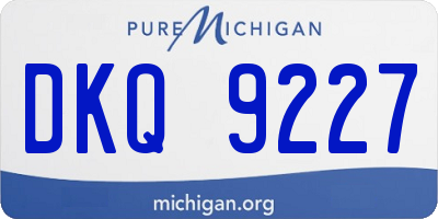 MI license plate DKQ9227