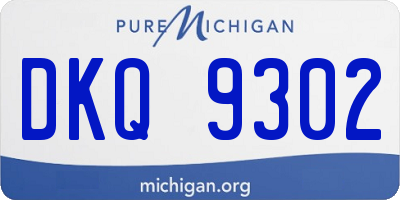 MI license plate DKQ9302