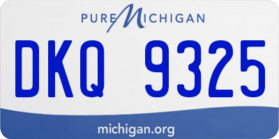 MI license plate DKQ9325