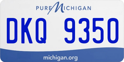MI license plate DKQ9350