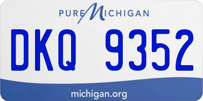 MI license plate DKQ9352