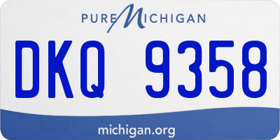 MI license plate DKQ9358