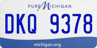 MI license plate DKQ9378