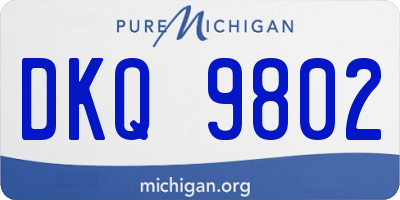 MI license plate DKQ9802