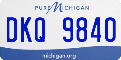 MI license plate DKQ9840