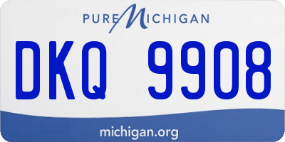 MI license plate DKQ9908