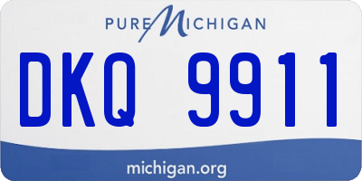MI license plate DKQ9911