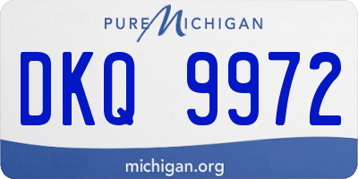 MI license plate DKQ9972