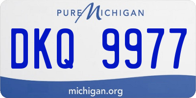 MI license plate DKQ9977