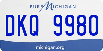 MI license plate DKQ9980