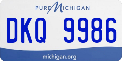 MI license plate DKQ9986