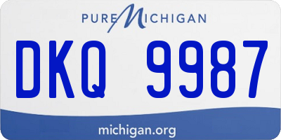 MI license plate DKQ9987