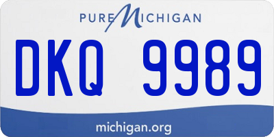 MI license plate DKQ9989