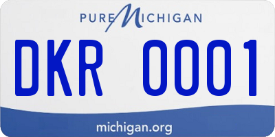 MI license plate DKR0001