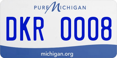 MI license plate DKR0008
