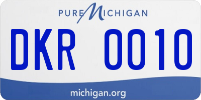 MI license plate DKR0010