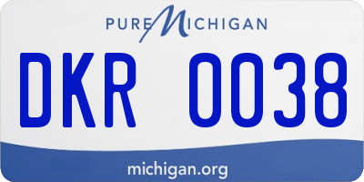 MI license plate DKR0038