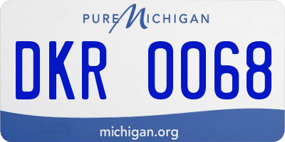 MI license plate DKR0068