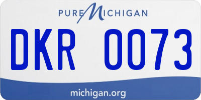 MI license plate DKR0073