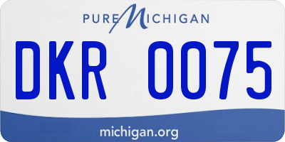 MI license plate DKR0075