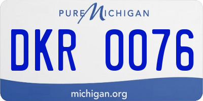 MI license plate DKR0076
