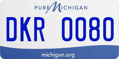 MI license plate DKR0080