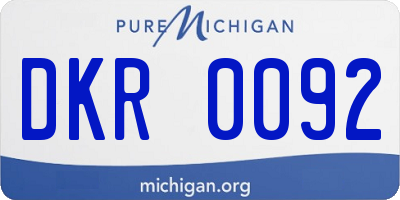 MI license plate DKR0092