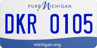 MI license plate DKR0105