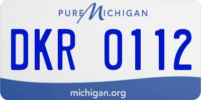 MI license plate DKR0112