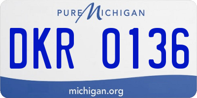 MI license plate DKR0136