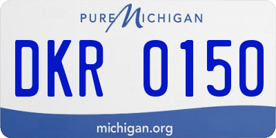 MI license plate DKR0150