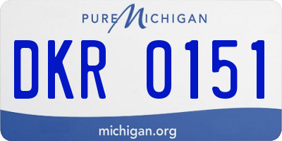 MI license plate DKR0151