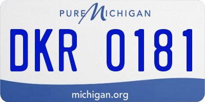 MI license plate DKR0181