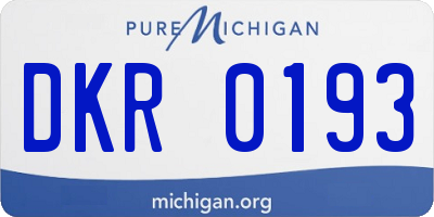 MI license plate DKR0193