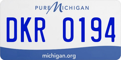 MI license plate DKR0194