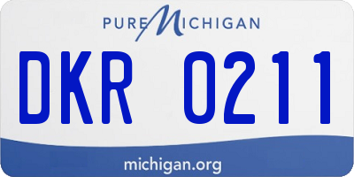 MI license plate DKR0211