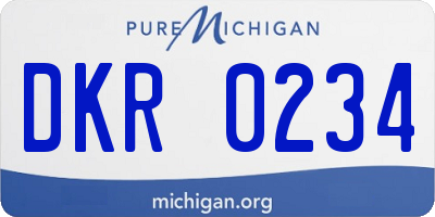 MI license plate DKR0234