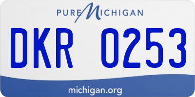 MI license plate DKR0253