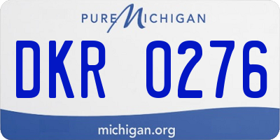 MI license plate DKR0276