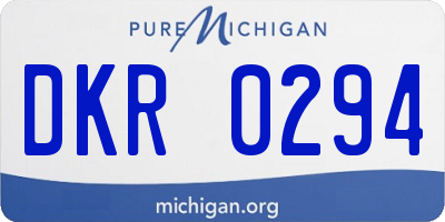 MI license plate DKR0294