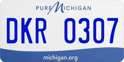 MI license plate DKR0307