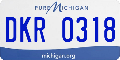 MI license plate DKR0318