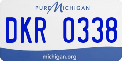 MI license plate DKR0338